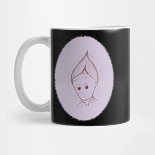 Christmas Elf Portrait on Pastel Lilac Purple Mug